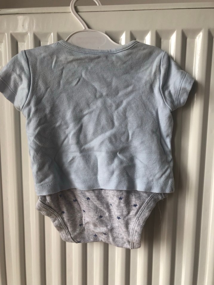 Mavi  erkek bebek 1-3 ay  Kısa Kollu Ayıcıklı zıbın - Görsel 4