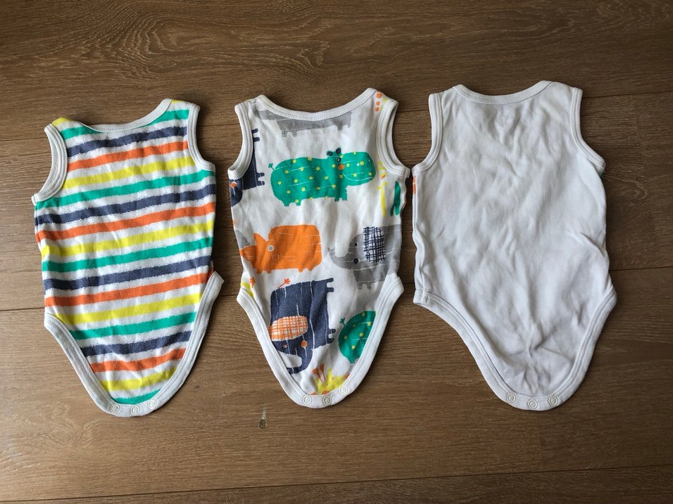 Renkli Desenli Çıtçıtlı 1-3 ay Bebek Erkek Body zıbın - Görsel 2