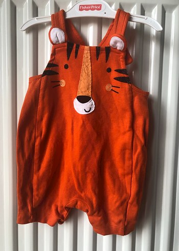 Bebek 1-3 ay kaplanlı salopet turuncu - Görsel 2