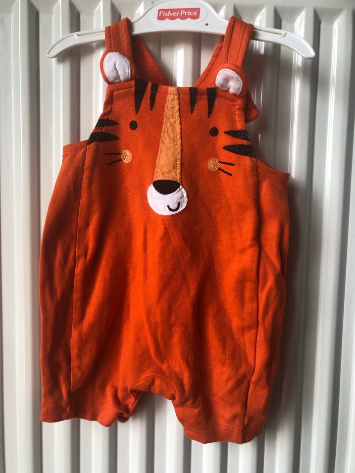 Bebek 1-3 ay kaplanlı salopet turuncu - Görsel 2