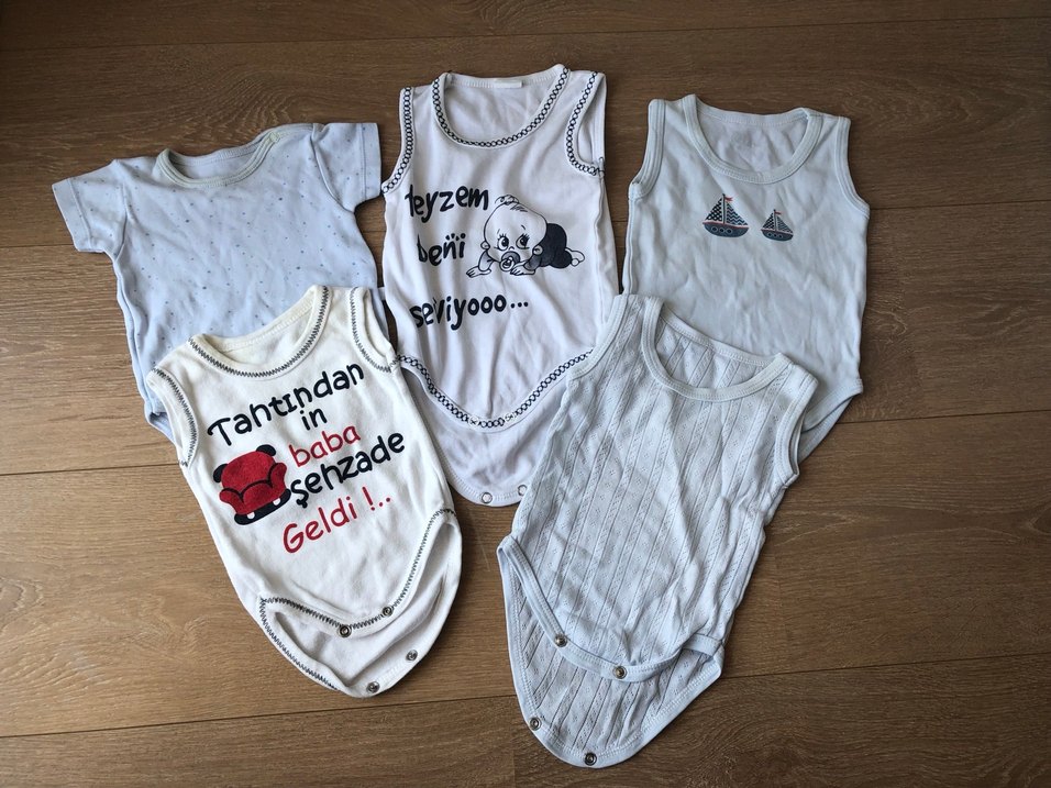 Kolsuz Body 5 li erkek bebek body - Görsel 2