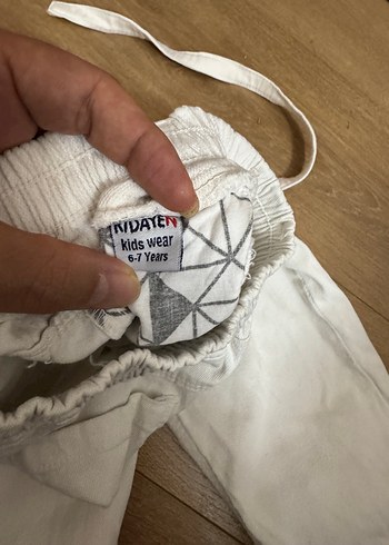 Beyaz 6-7 yaş çocuk pantolon - Görsel 4