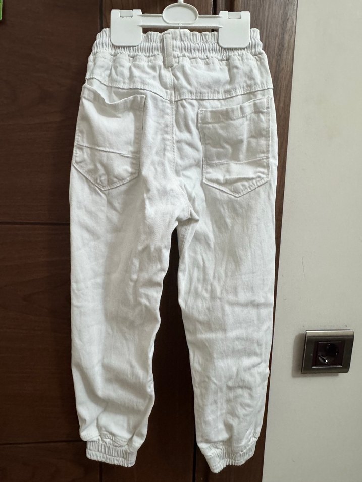 Beyaz 6-7 yaş çocuk pantolon - Görsel 2