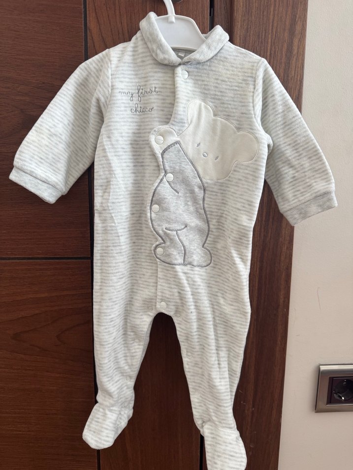 Chicco unisex 6 ay kadife tulum - Görsel 3