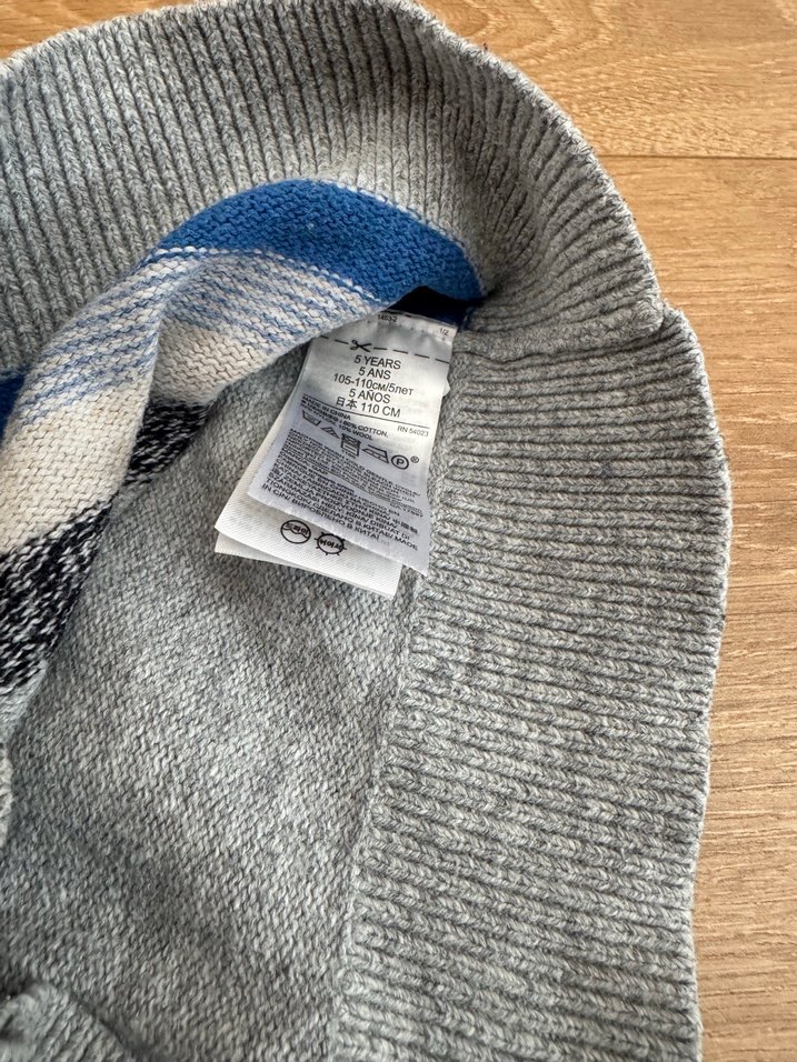 Gri Erkek Çocuk GAP Triko Sweatshirt - Görsel 5