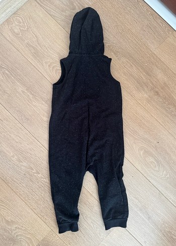 Siyah kırçıllı Kapüşonlu Bebek Tulum - Görsel 3