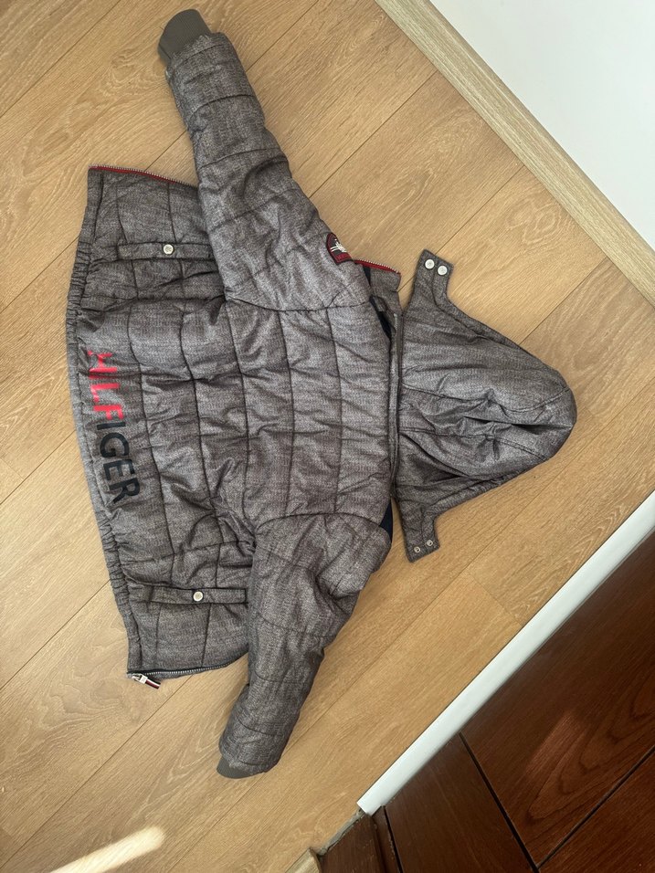 Tommy Hilfiger Erkek Çocuk Gri Fermuarlı Mont - Görsel 3