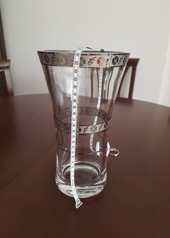 Beden Gri desenli bej cam vazo