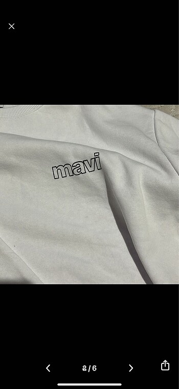 xs Beden beyaz Renk Mavi sweatshirt