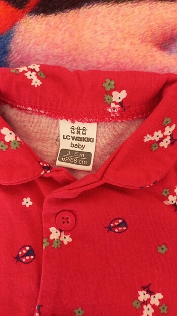 3 Ay Beden kırmızı Renk KIZ BEBEK PIJAMA TAKIMI