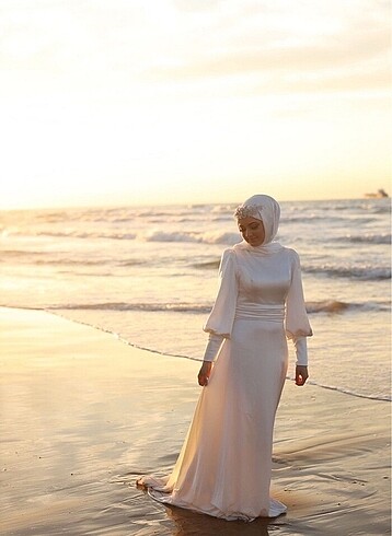Beyaz abiye çekim - nikah elbisesi