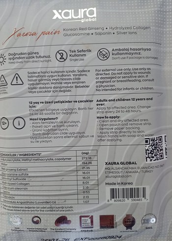 Xaura Ağrı Bandı Kırmızı Kore Ginsengli - Görsel 4