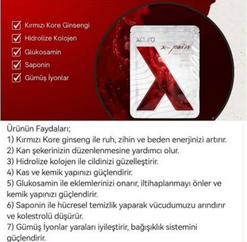 Xaura Ağrı Bandı Kırmızı Kore Ginsengli - Görsel 3