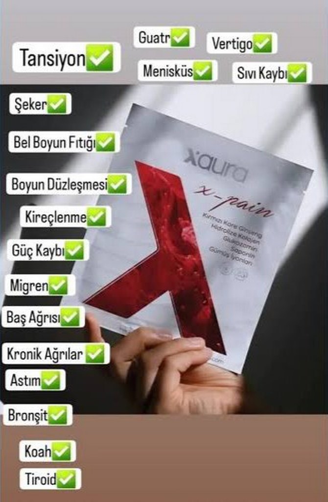 Xaura Ağrı Bandı Kırmızı Kore Ginsengli - Görsel 2