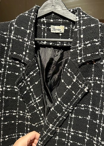 Düğmeli Siyah tüvit Kadın Uzun kaban - Görsel 3