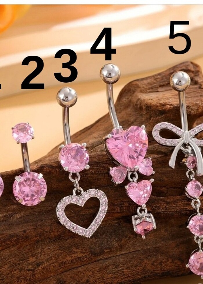 GÖBEK PİERCİNG KÜBİK ZİRKONYA PASLANMAZ ÇELİK - Görsel 2