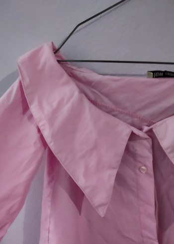 Flow S beden Pembe Düğmeli Kadın Gömlek - Görsel 3