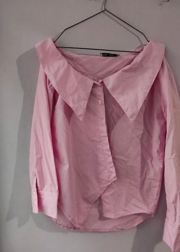 Flow S beden Pembe Düğmeli Kadın Gömlek - Görsel 2