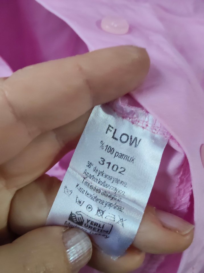 Flow S beden Pembe Düğmeli Kadın Gömlek - Görsel 5