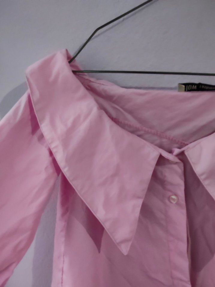 Flow S beden Pembe Düğmeli Kadın Gömlek - Görsel 3