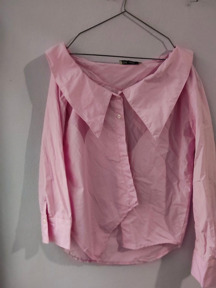 Flow S beden Pembe Düğmeli Kadın Gömlek - Görsel 2