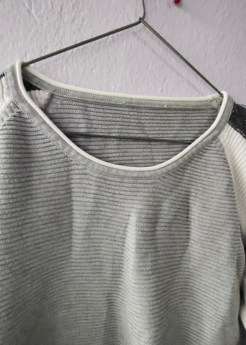 Gri Örgü Kadın Kazak, Rahat Kesim - Görsel 4