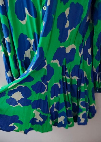 S beden renkli Pilili Uzun Kollu Kadın elbise - Görsel 5