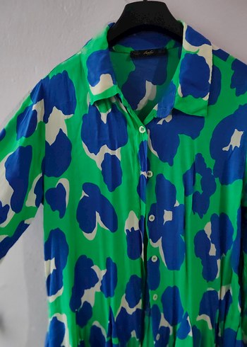 S beden renkli Pilili Uzun Kollu Kadın elbise - Görsel 3