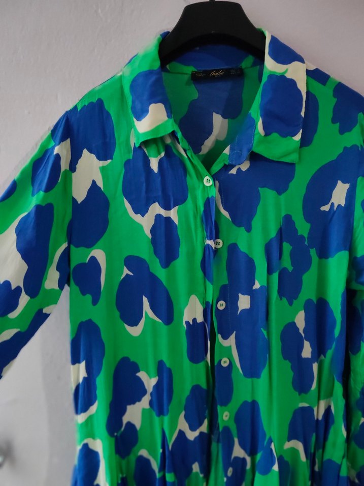 S beden renkli Pilili Uzun Kollu Kadın elbise - Görsel 3