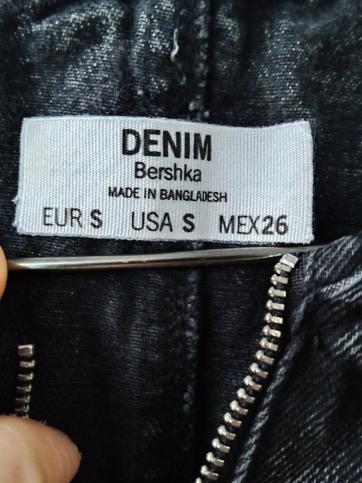 Bershka S beden kadın füme renk Uzun Denim Tulum - Görsel 3