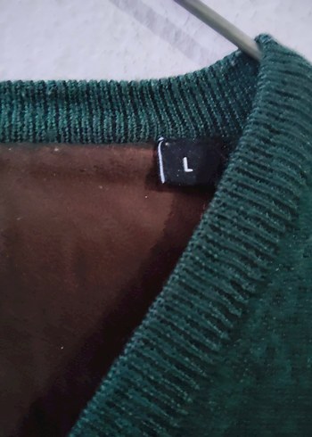 Pierre  Cardin L beden erkek Koyu Yeşil V Yaka Triko Kazak - Görsel 6