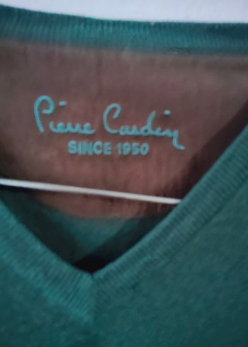 Pierre  Cardin L beden erkek Koyu Yeşil V Yaka Triko Kazak - Görsel 5