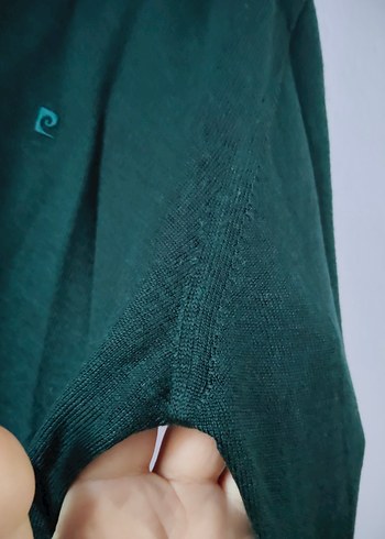 Pierre  Cardin L beden erkek Koyu Yeşil V Yaka Triko Kazak - Görsel 7