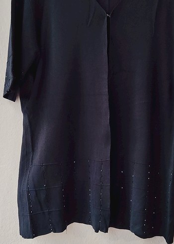 Lacivert V Yakalı triko Kadın yelek - Görsel 4