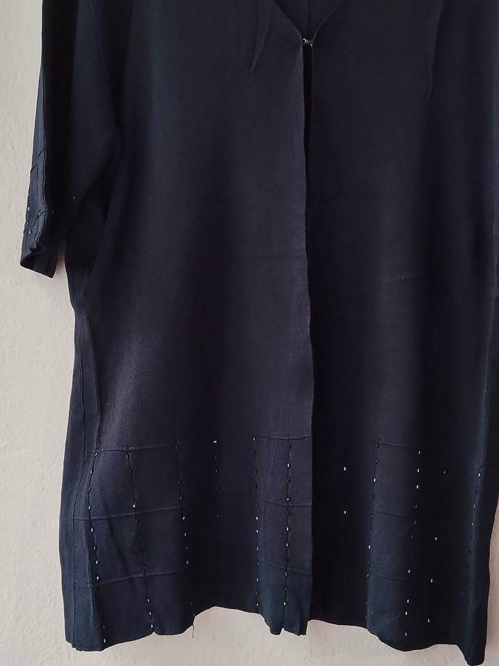 Lacivert V Yakalı triko Kadın yelek - Görsel 4