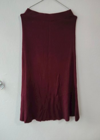 Koton S beden bordo Midi Drapeli Kadın Uzun triko etek - Görsel 7