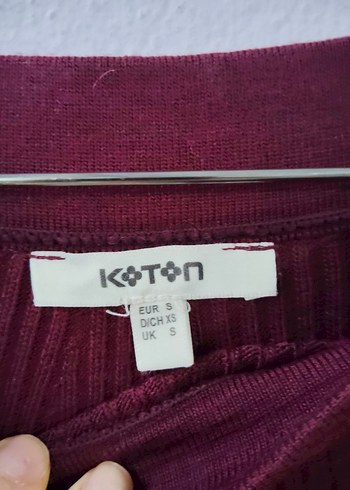 Koton S beden bordo Midi Drapeli Kadın Uzun triko etek - Görsel 5