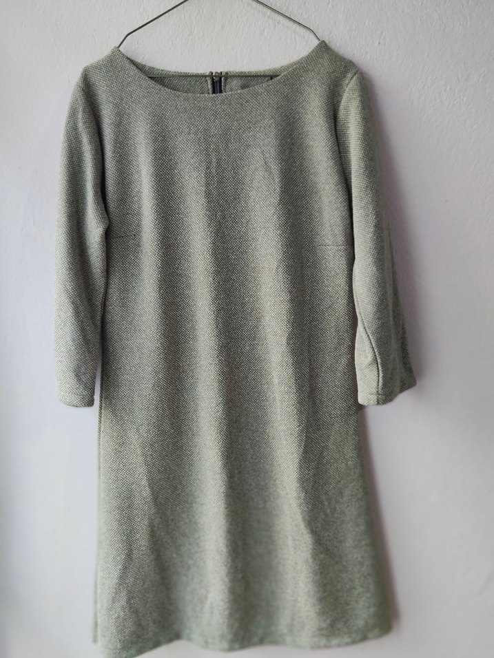 40 beden Gri Midi Uzun Kollu Elbise - Görsel 2