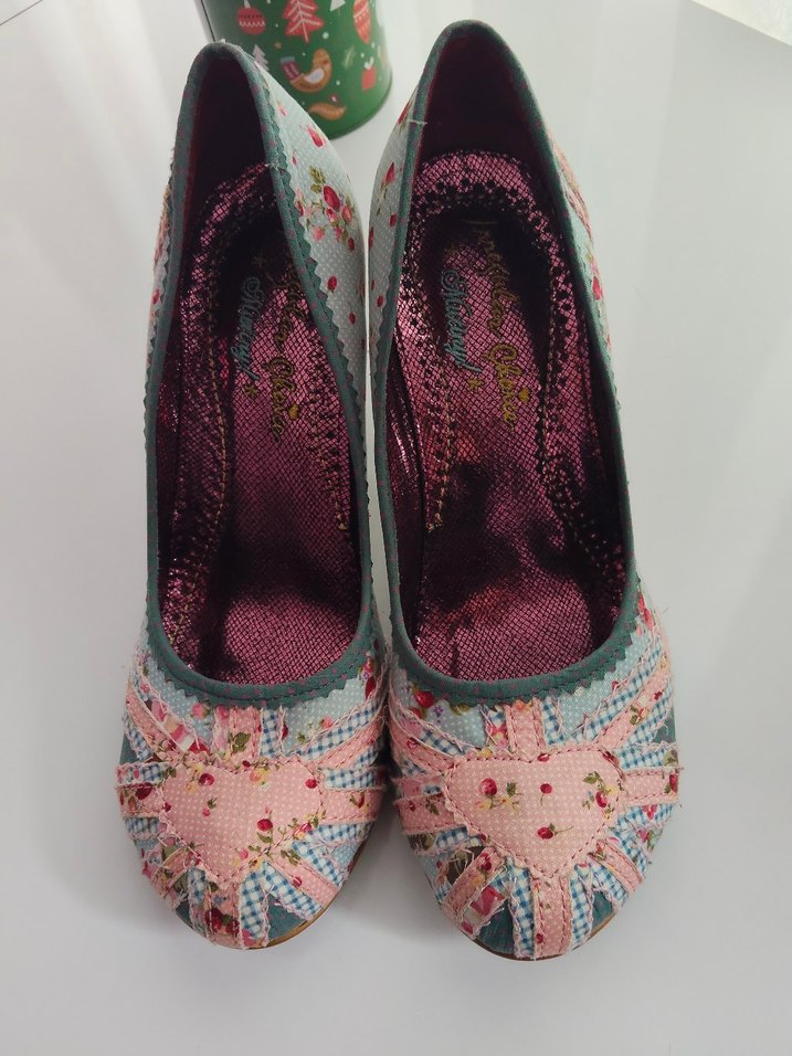 Tasarım kumaş Detaylı Pembe Çiçekli Bohem Topuklu Ayakkabı - Görsel 3