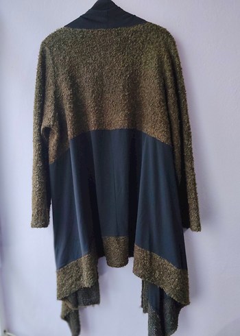 Salaş Kesim, Uzun, Drapeli Hırka - Görsel 7