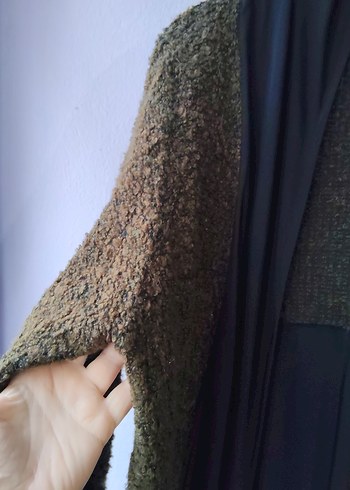 Salaş Kesim, Uzun, Drapeli Hırka - Görsel 4