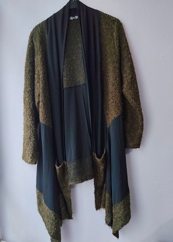 Salaş Kesim, Uzun, Drapeli Hırka - Görsel 2