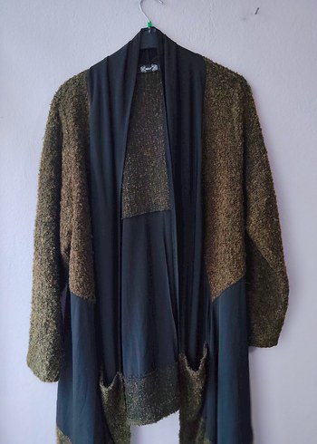 Salaş Kesim, Uzun, Drapeli Hırka - Görsel 3