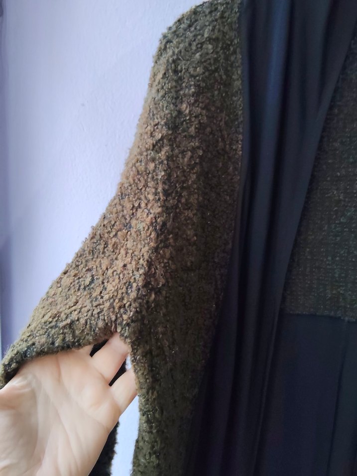 Salaş Kesim, Uzun, Drapeli Hırka - Görsel 4