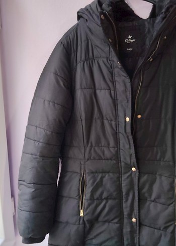 colins L beden  Siyah Uzun Kadın Kışlık Mont - Görsel 3