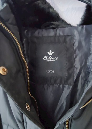 colins L beden  Siyah Uzun Kadın Kışlık Mont - Görsel 4