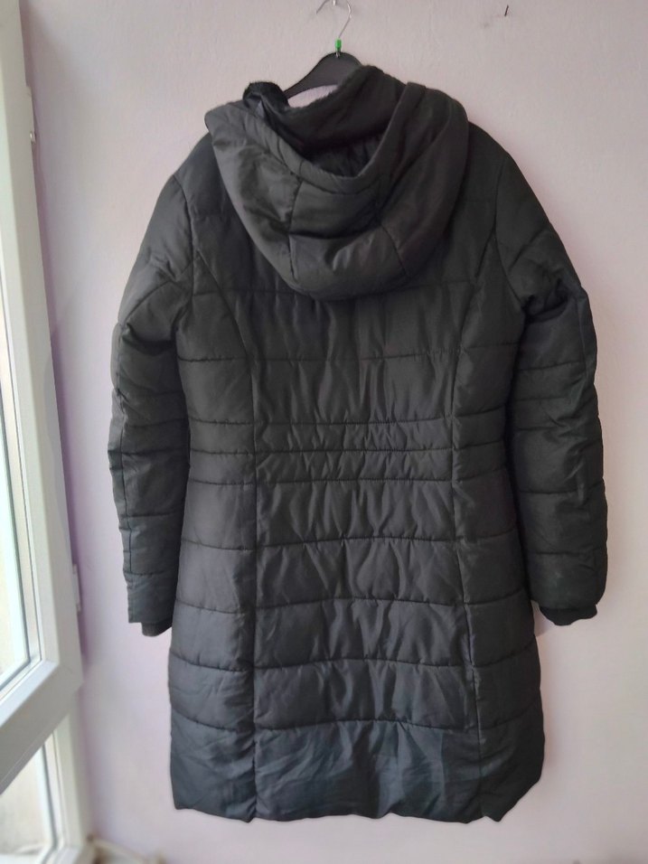 colins L beden  Siyah Uzun Kadın Kışlık Mont - Görsel 5