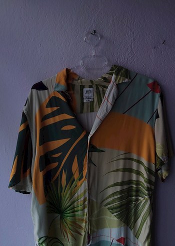 Zara V Yaka Desenli Kısa Kollu Erkek Gömlek - Görsel 3