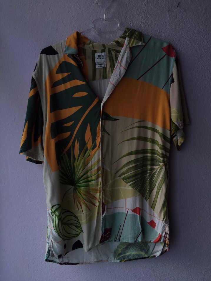 Zara V Yaka Desenli Kısa Kollu Erkek Gömlek - Görsel 2