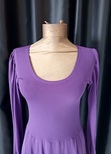 Mor çanak elbise - Görsel 3